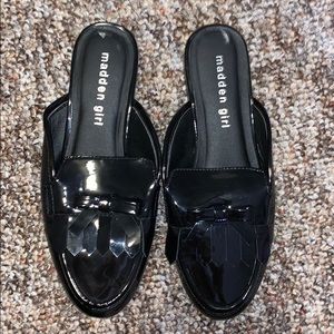 Madden Girl black patent leather loafers size 6.5